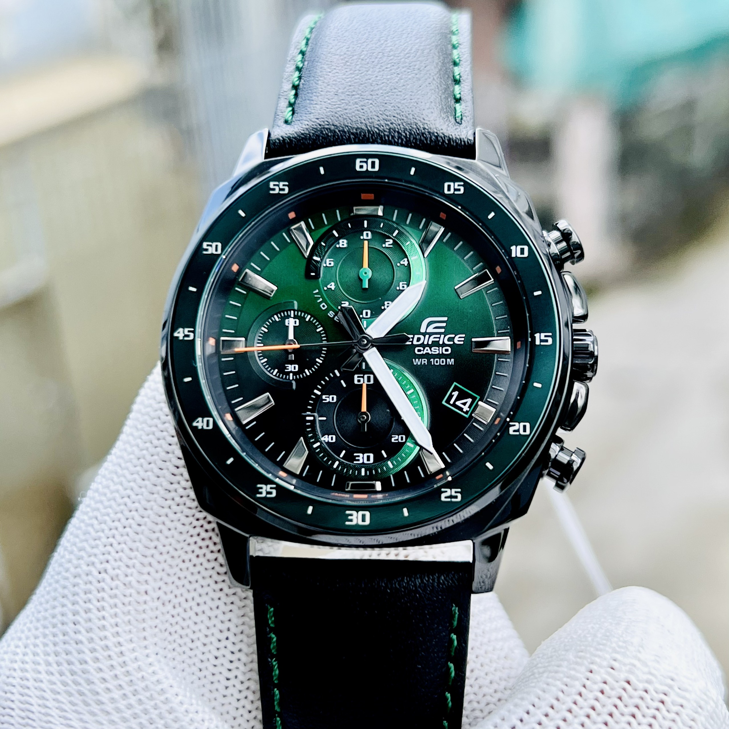 Đồng Hồ Nam CASIO EDIFICE EFV-600CL- 3AVUDF  Phiên bản Mix Xanh Lá _Đen - Chống Nước WR100M-  Bảo Hành 5 Năm - Chính Hãng 100%