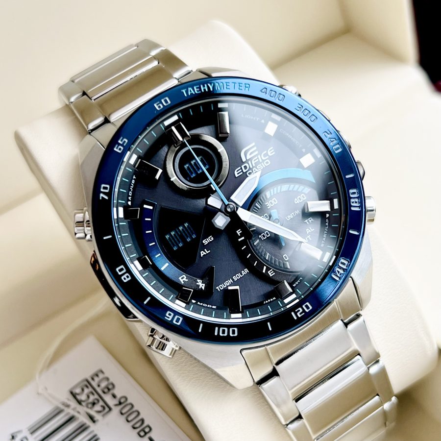 Đồng Hồ Nam Casio Edifice ECB-900DB-1B Dây Kim Loại - Pin Năng Lượng -   Bảo Hành 5 Năm - Chính Hãng 100%