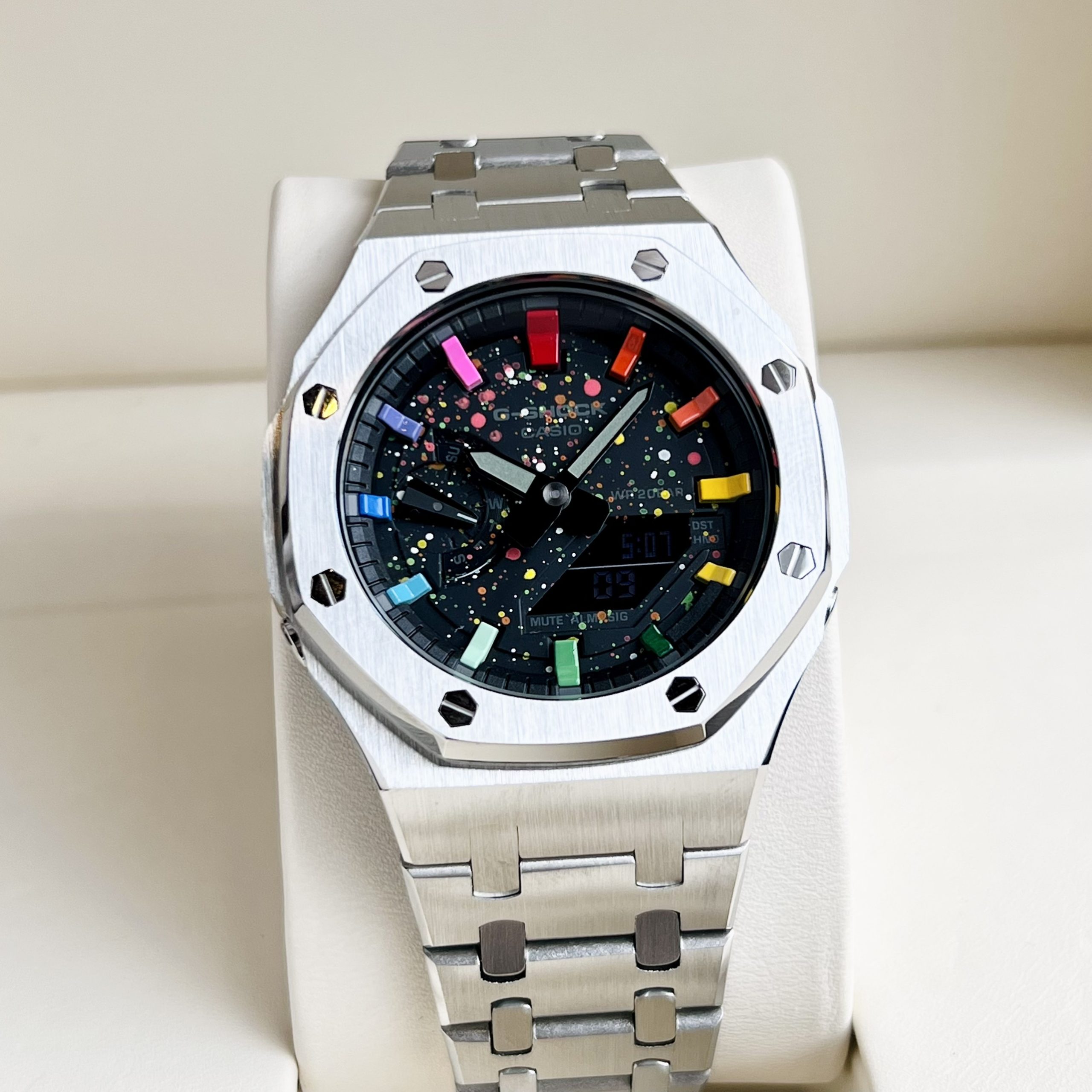 Đồng Hồ Casio G-SHOCK GA2100 CUSTOM AP GALAXY Gen 3 Dây Thép - BH 5 Năm - Chính Hãng 100%