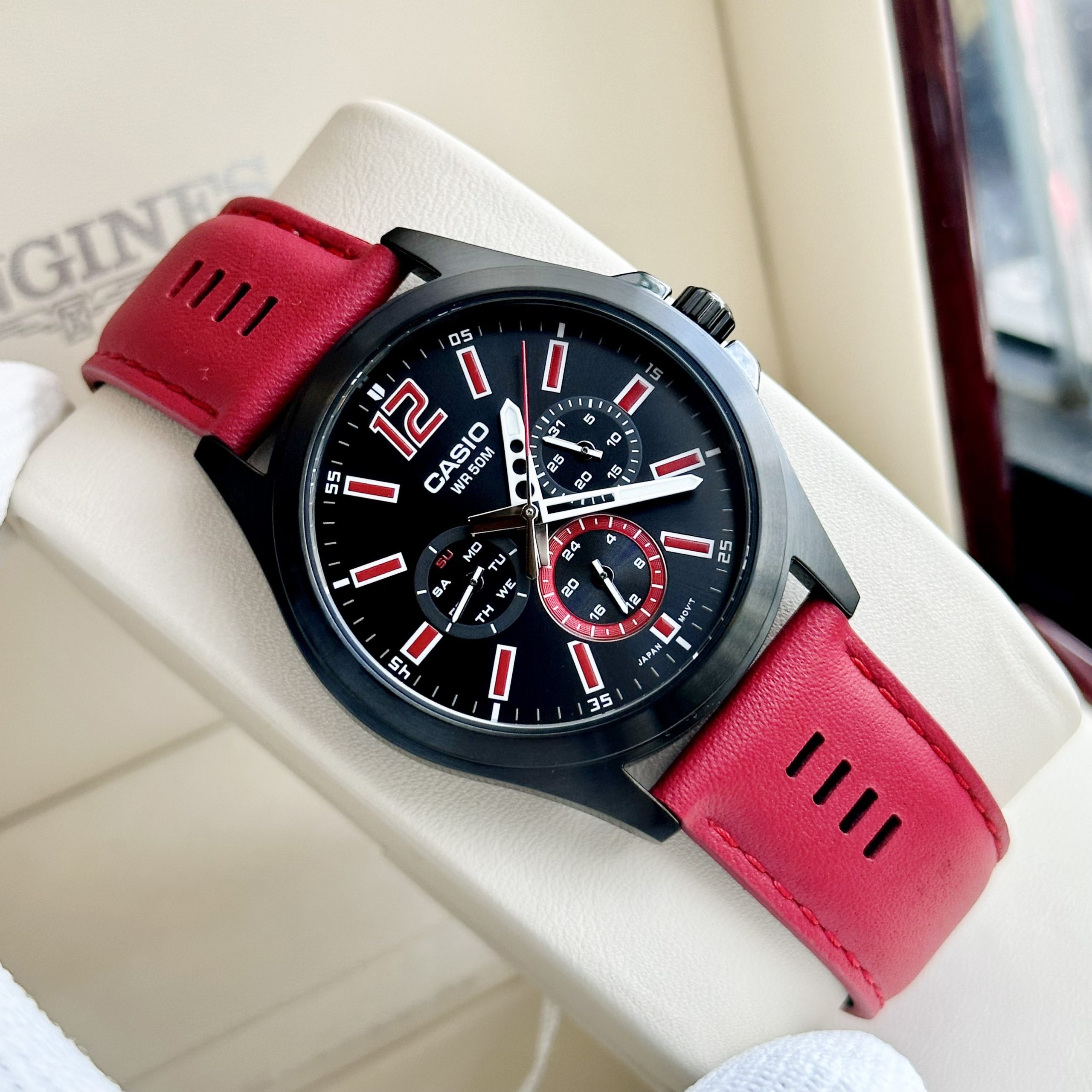 Đồng Hồ Casio MTP - E350BL Màu Đỏ - BH 5 Năm - Chính Hãng 100%