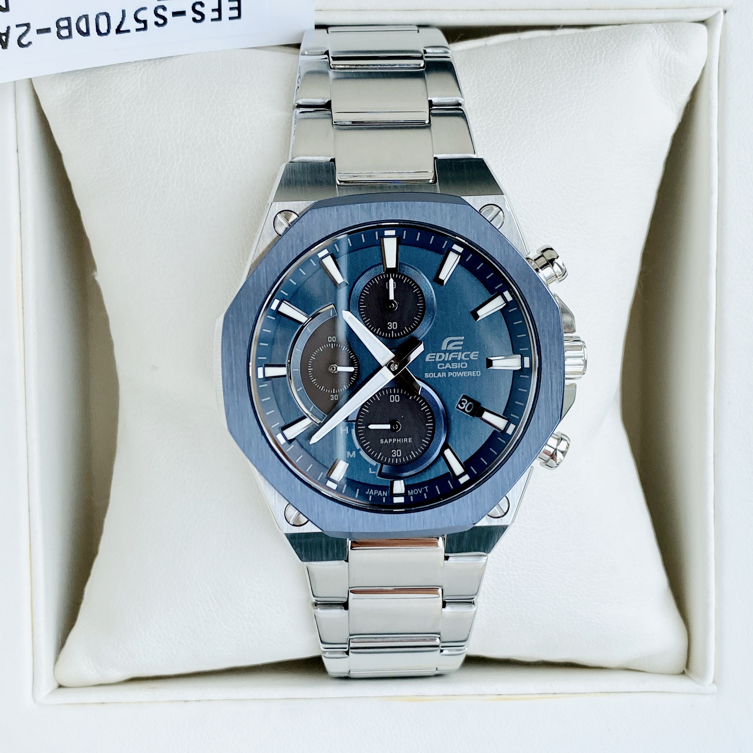 Đồng hồ Casio Edifice EFS-S570DB-2A -Dây Kim Loại -Kính Sapphire - BH 5 Năm - Chính Hãng 100%