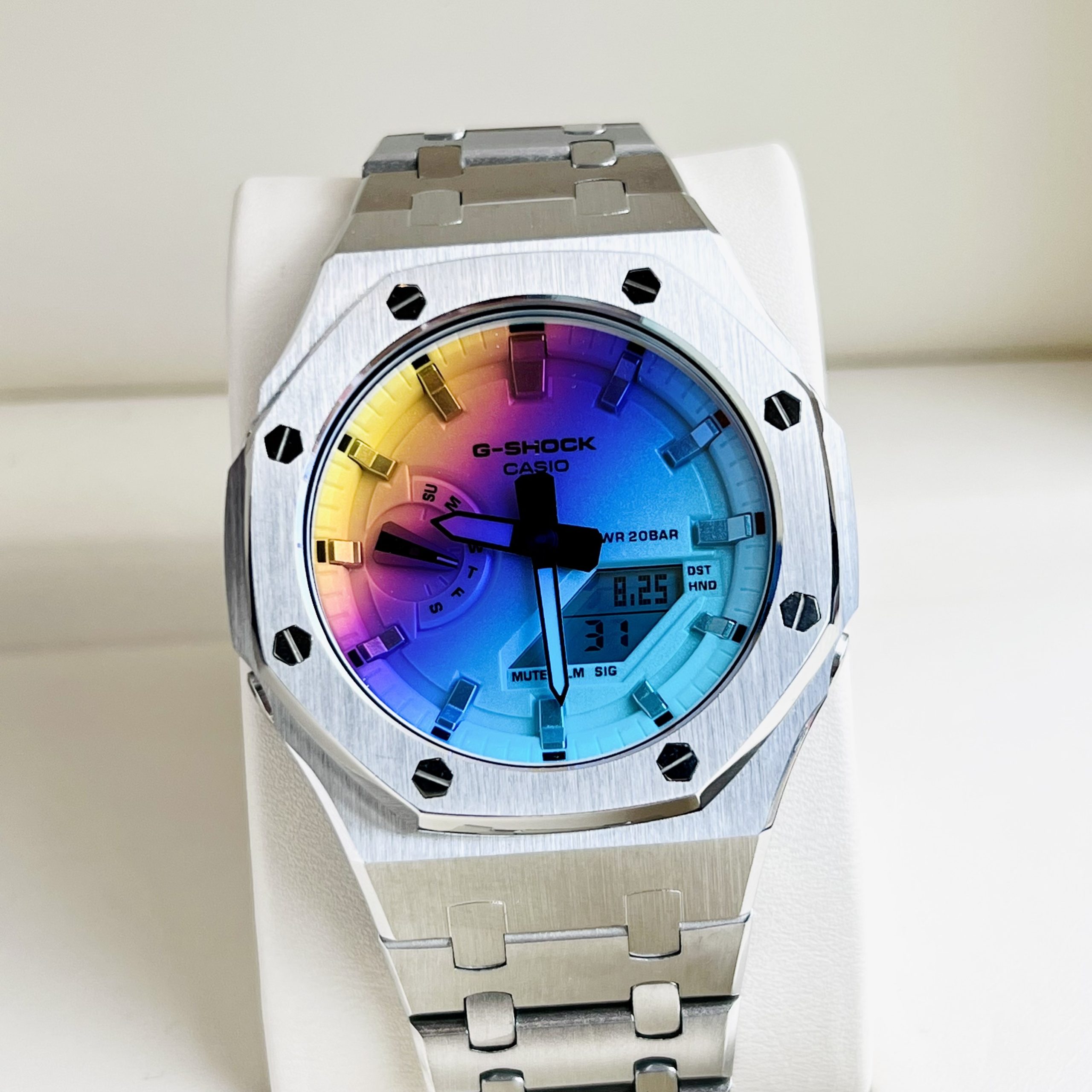 Đồng Hồ Casio G-SHOCK GA2100 CUSTOM AP RAINBOW Gen 3 Dây Thép - BH 5 Năm - Chính Hãng 100%