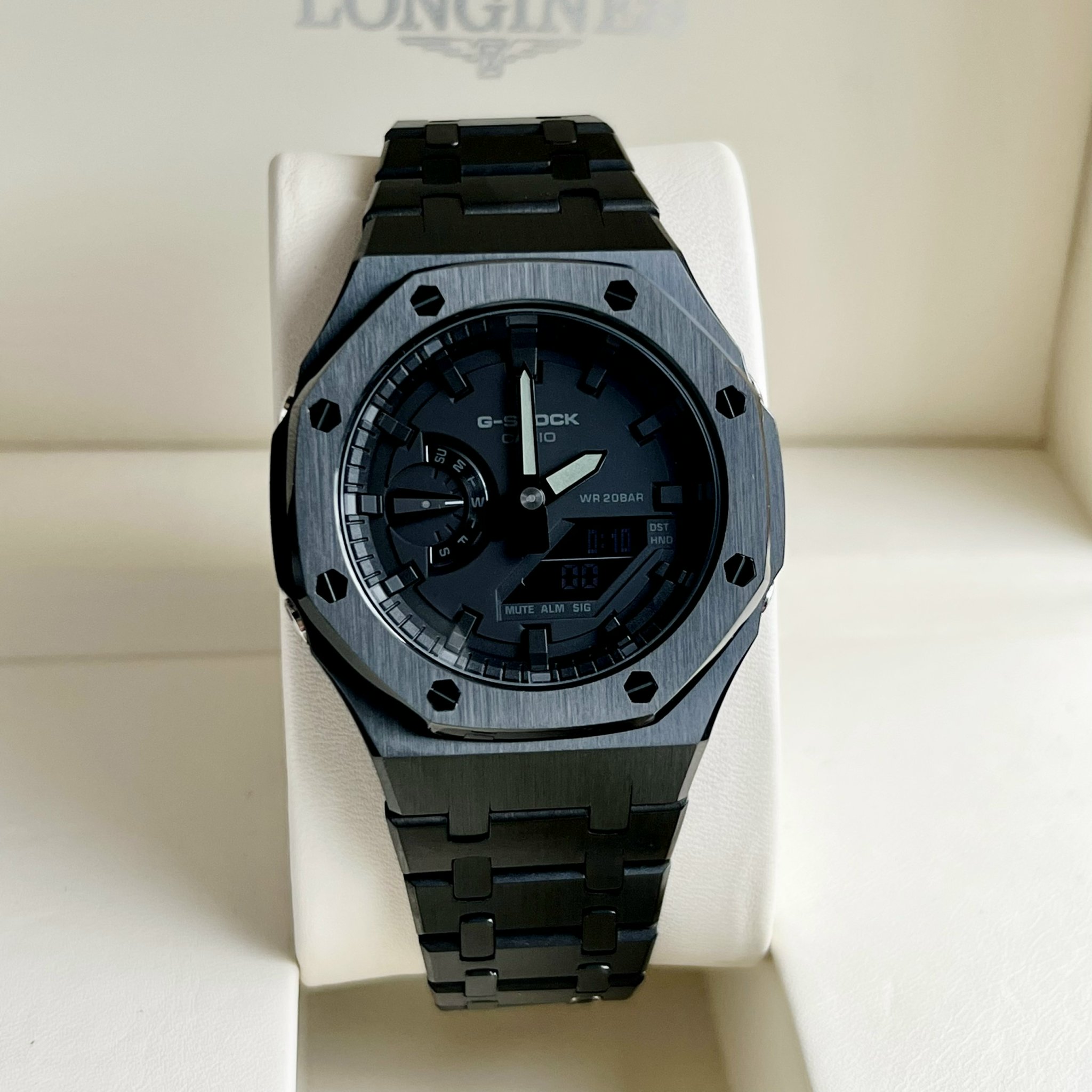 Đồng Hồ Casio G-SHOCK GA2100 CUSTOM AP FULL BLACK  Gen 3 Dây Thép - BH 5 Năm - Chính Hãng 100%