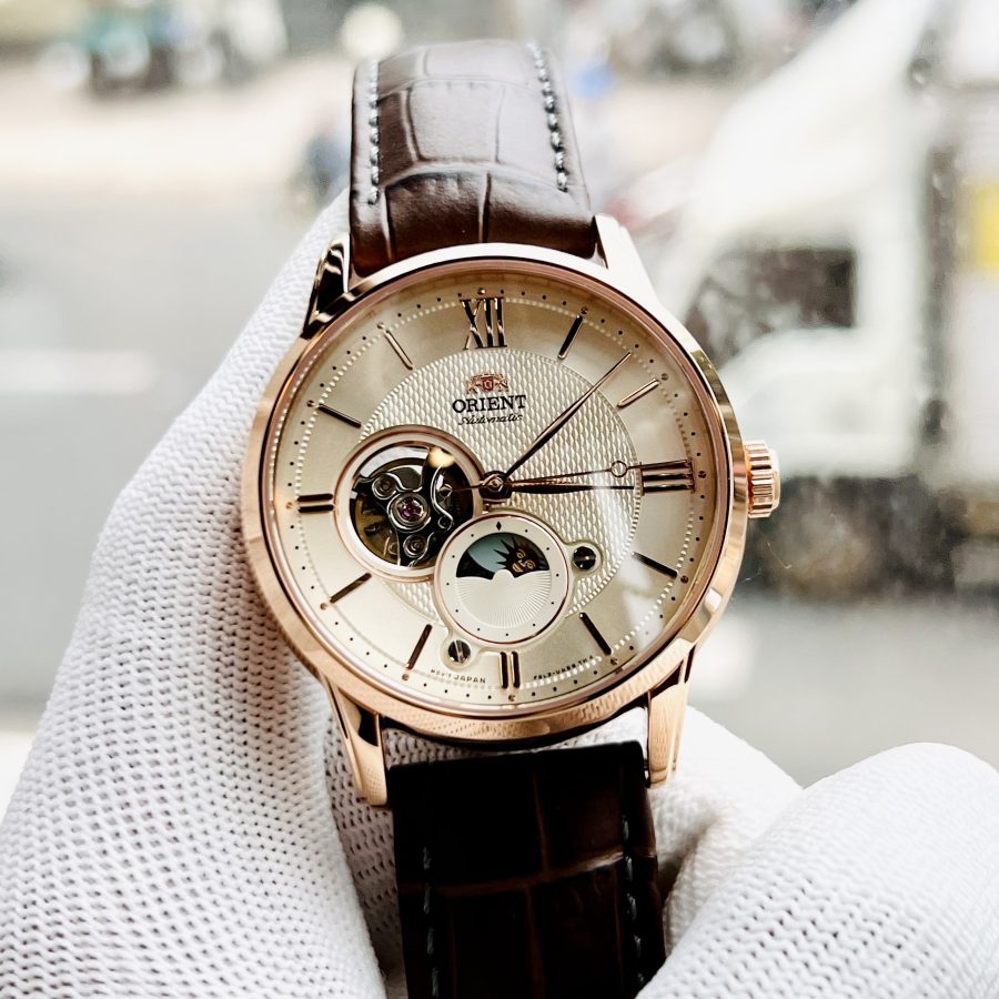 Đồng Hồ Nam Orient Classic Sun Moon Gen 4 Open Heart RA-AS0003S10B- BH 5 Năm - Chính Hãng 100%