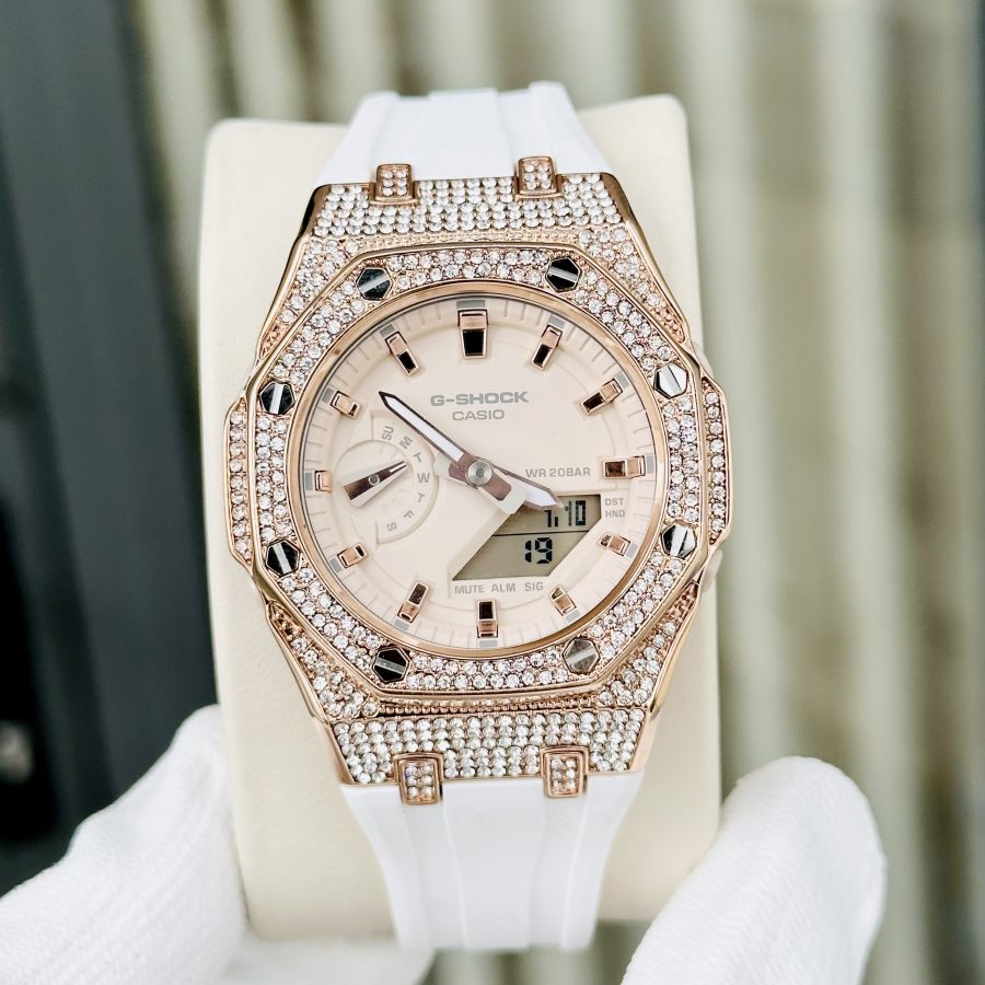 Đồng hồ Casio G Shock GMA-S2100-4A CUSTOM FULL DIAMOND - BH 5 Năm - Chính Hãng 100%