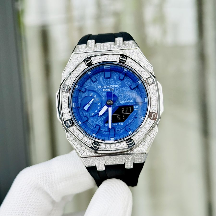 Đồng Hồ Casio G-SHOCK GA2100 CUSTOM FULL DIAMOND BLUE - BH 5 Năm - Chính Hãng 100%