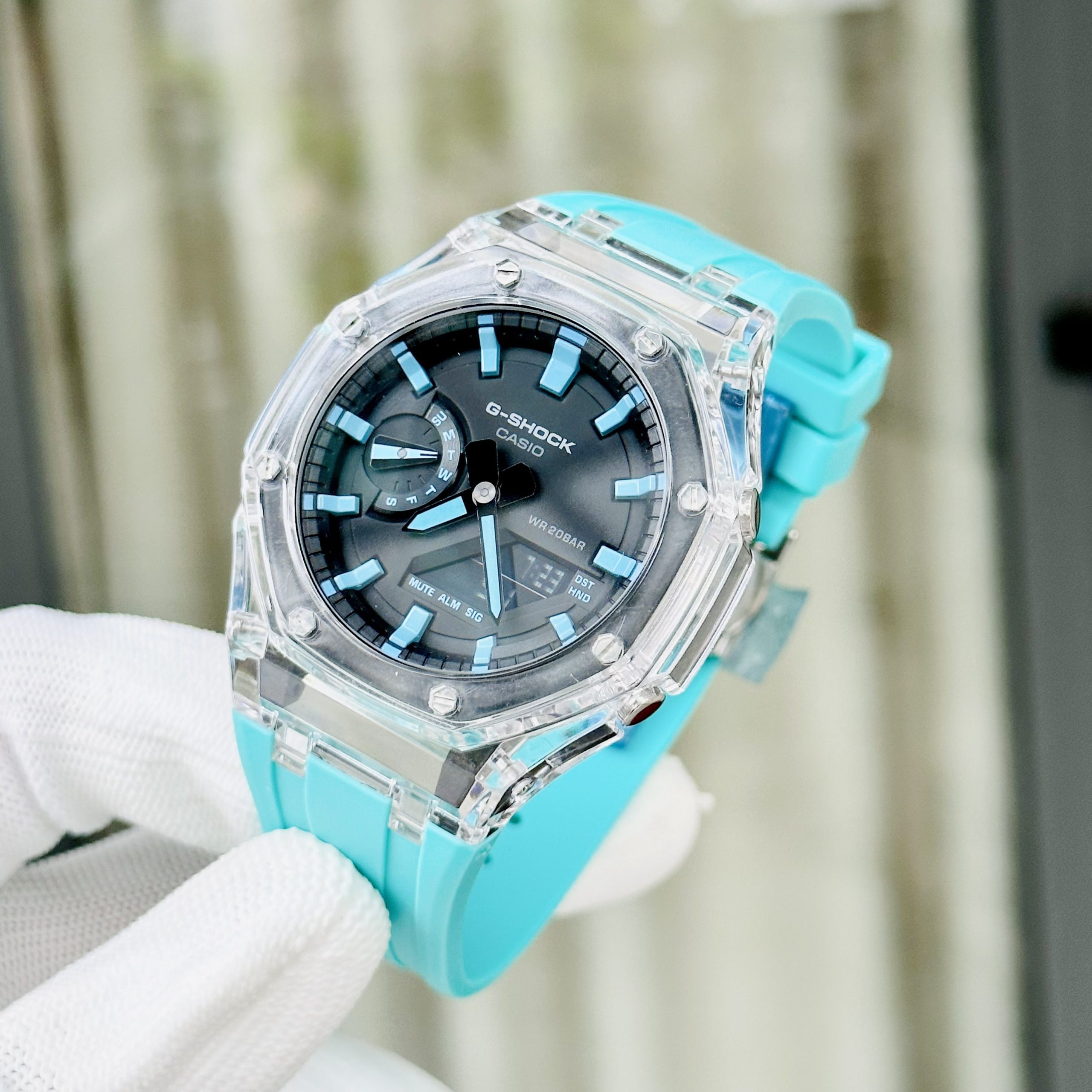 Đồng Hồ Casio G-SHOCK GA2100 CUSTOM XANH LAM - BH 5 Năm - Chính Hãng 100%