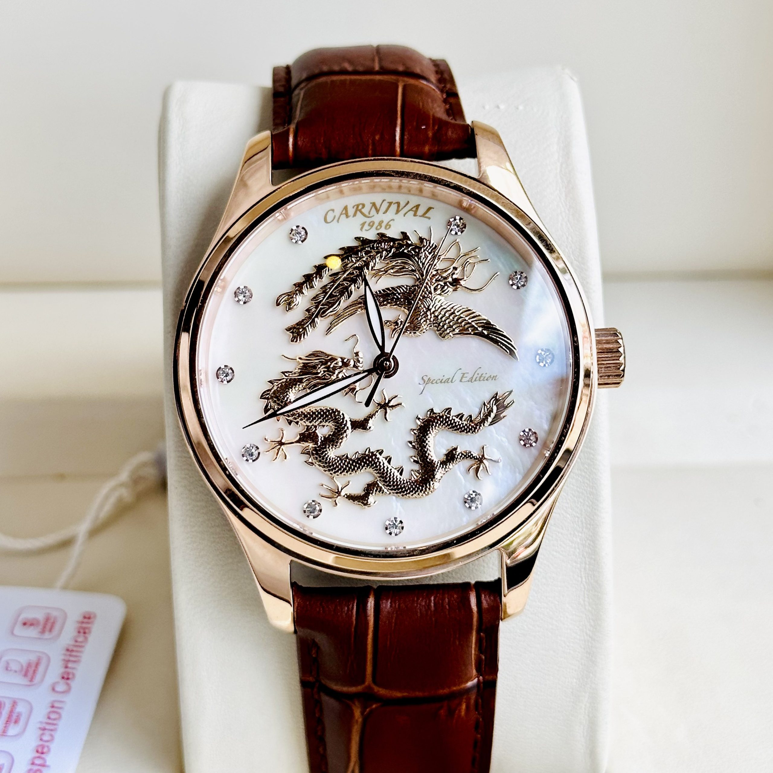 Đồng hồ nam Carnival Long Phụng Bản Đặc Biệt Special Edition Diamond - Automatic - Cơ- Kính Sapphire