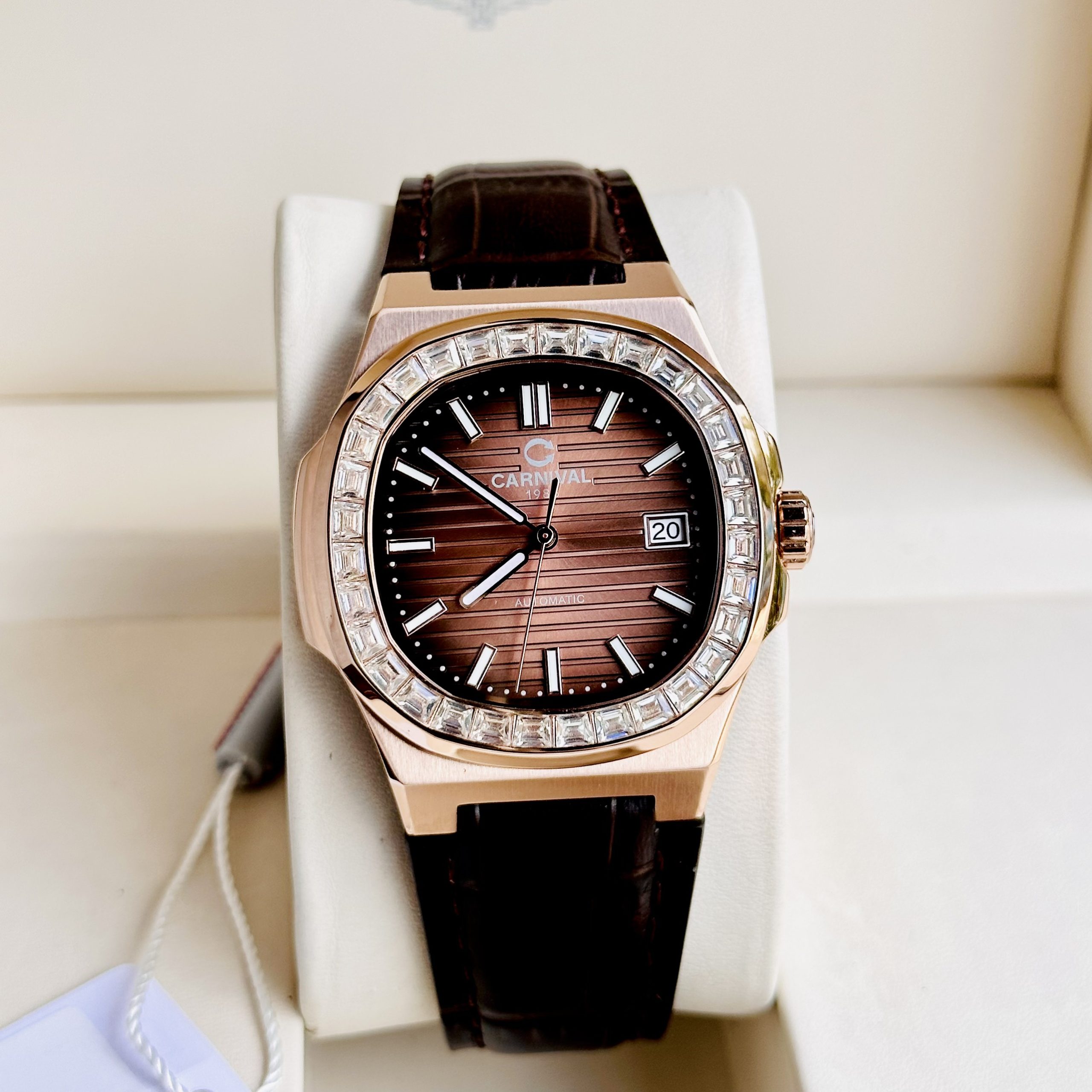 ĐỒNG HỒ NAM CARNIVAL NAUTILUS 8108G-VH-DD-N - Automatic- Dây Da- Kính Sapphire