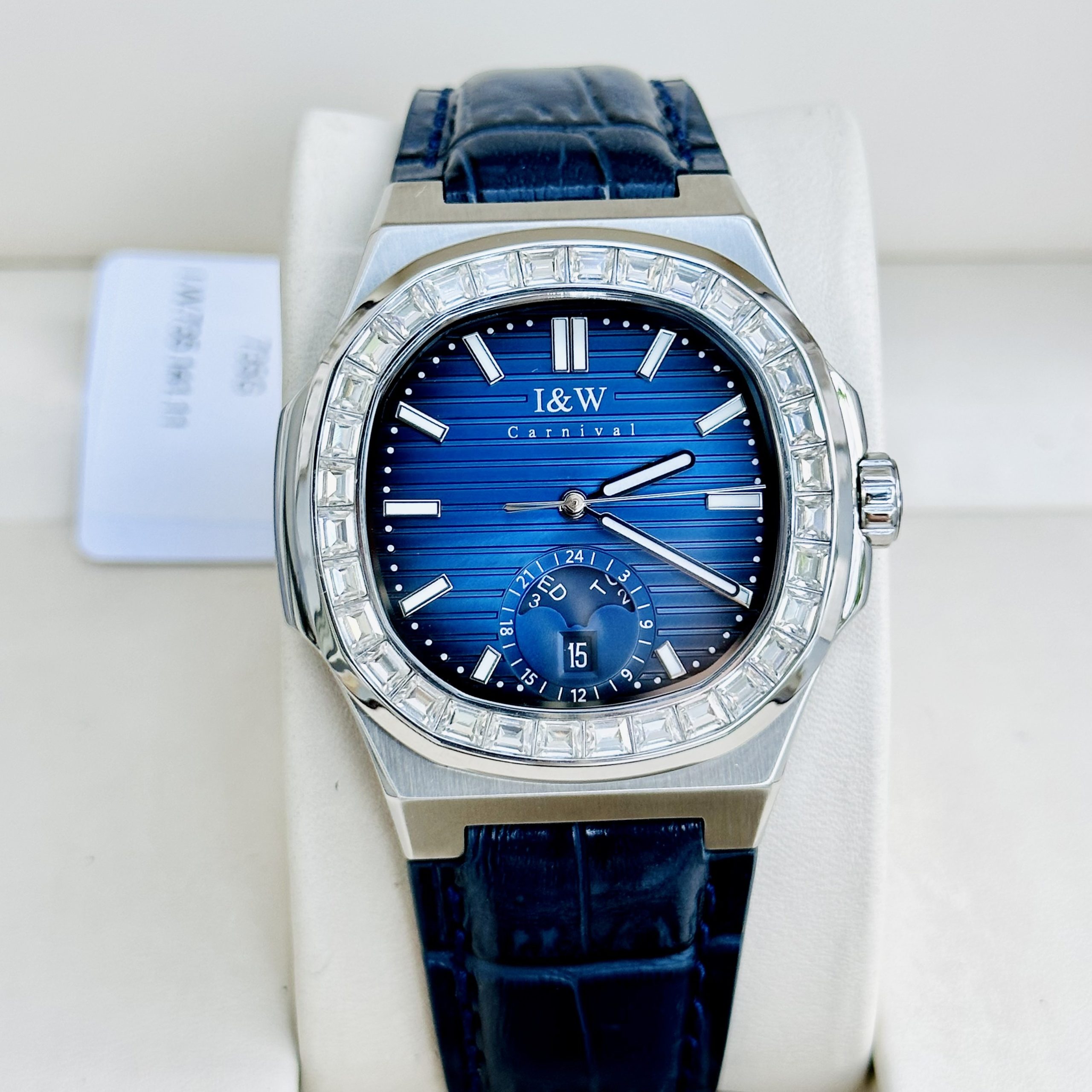 ĐỒNG HỒ NAM I&W Carnival 735G1 Dây Da Mặt Xanh- Automatic - Kính Sapphire