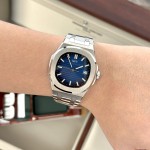 ĐỒNG HỒ NAM I&W Carnival 721G Blue - Viền Bạc Trơn - Automatic - Dây Thép - Kính Sapphire — ảnh 5
