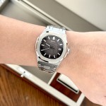 ĐỒNG HỒ NAM I&W Carnival 721G Gray - Viền Bạc Trơn - Dây Thép - Automatic - Kính Sapphire — ảnh 6