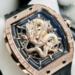 Đồng hồ Nam Bonest Gatti Ghost Dragon Star Gold Full  Diamond - 45mm - Automatic — ảnh 7