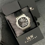 ĐỒNG HỒ NAM I&W Carnival 721G Gray - Viền Bạc Trơn - Dây Cao Su - Automatic - Kính Sapphire — ảnh 1