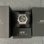 ĐỒNG HỒ NAM I&W Carnival 721G Gray - Viền Bạc Trơn - Dây Cao Su - Automatic - Kính Sapphire — ảnh 6