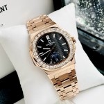 ĐỒNG HỒ NAM Carnival 8110G - Mặt Đen - Automatic - Dây Thép Gold - Kính Sapphire — ảnh 3
