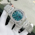 ĐỒNG HỒ NAM I&W Carnival 735G Emerald Green - Viền Đá - Dây Thép - Automatic - Kính Sapphire — ảnh 4