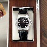 ĐỒNG HỒ NAM I&W Carnival 721G Black - Viền Bạc Trơn - Automatic - Dây Da - Kính Sapphire — ảnh 1
