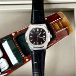 ĐỒNG HỒ NAM I&W Carnival 721G Black - Viền Bạc Trơn - Automatic - Dây Da - Kính Sapphire — ảnh 3