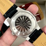 ĐỒNG HỒ NAM I&W Carnival 721G Black - Viền Bạc Trơn - Automatic - Dây Da - Kính Sapphire — ảnh 4
