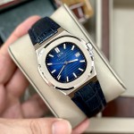 ĐỒNG HỒ NAM I&W Carnival 721G Blue - Viền Bạc Trơn - Automatic - Dây Da - Kính Sapphire — ảnh 5