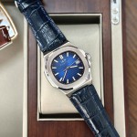 ĐỒNG HỒ NAM I&W Carnival 721G Blue - Viền Bạc Trơn - Automatic - Dây Da - Kính Sapphire — ảnh 7