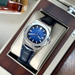 ĐỒNG HỒ NAM I&W Carnival 721G Blue - Viền Bạc Trơn - Automatic - Dây Da - Kính Sapphire — ảnh 2