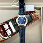 ĐỒNG HỒ NAM I&W Carnival 721G Blue - Viền Bạc Trơn - Automatic - Dây Da - Kính Sapphire — ảnh 4