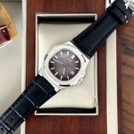 ĐỒNG HỒ NAM I&W Carnival 721G Gray - Viền Bạc Trơn - Automatic - Dây Da - Kính Sapphire — ảnh 2