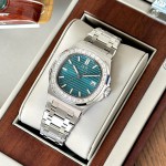 ĐỒNG HỒ NAM I&W Carnival 721G Emerald Green - Viền Bạc Đá - Dây Thép - Automatic - Kính Sapphire — ảnh 6