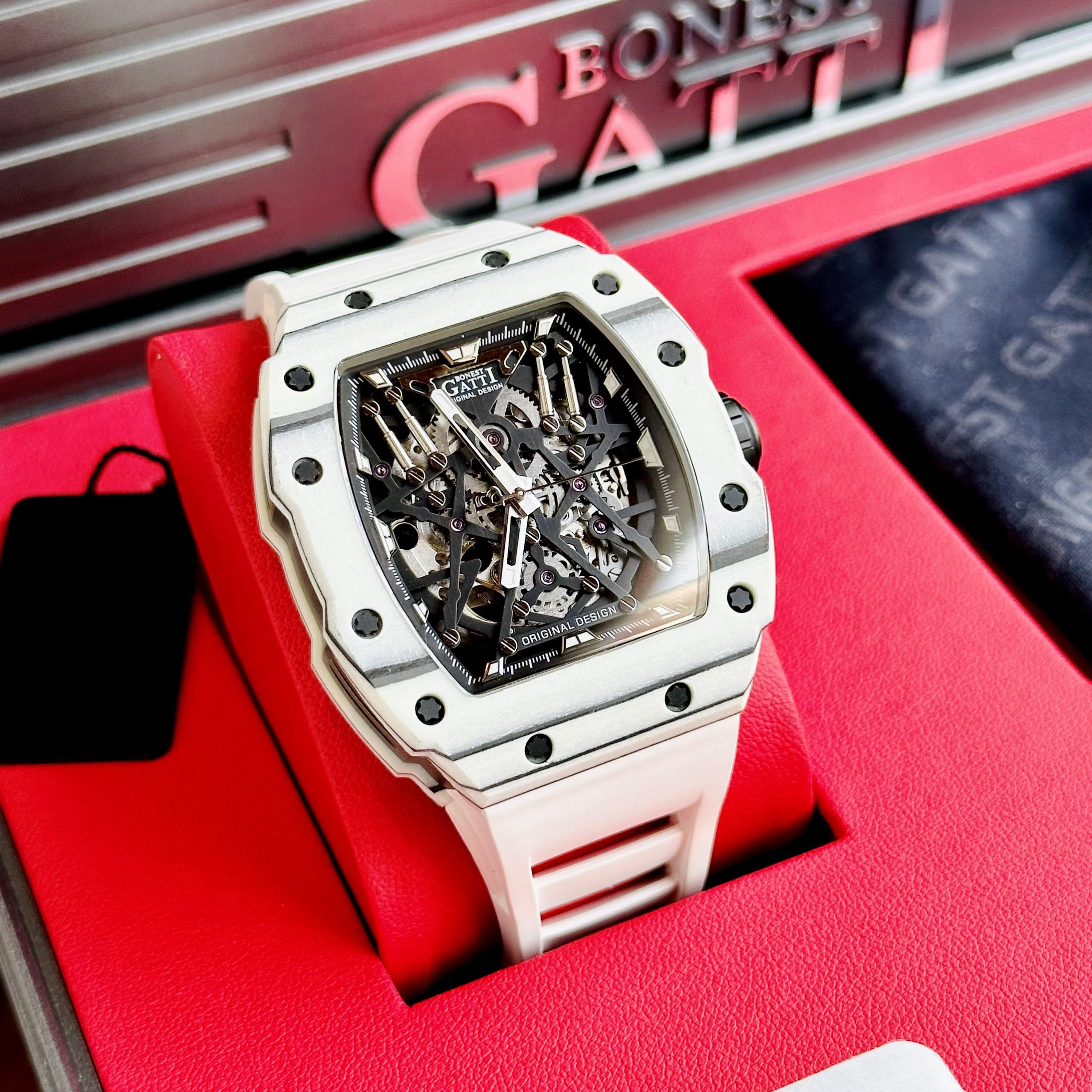 Đồng hồ Nam BONEST GATTI Carbon BG9907 White - 45mm - Automatic