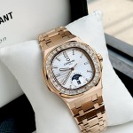 ĐỒNG HỒ NAM Carnival 8110G - Mặt Trắng Đá - Automatic - Dây Thép Gold - Kính Sapphire — ảnh 2