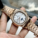 ĐỒNG HỒ NAM Carnival 8110G - Mặt Trắng Đá - Automatic - Dây Thép Gold - Kính Sapphire — ảnh 4