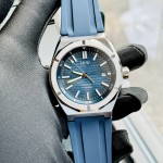 ĐỒNG HỒ NAM I&W Carnival 711G - Mặt Blue - Viền Bạc Trơn - Dây Cao Su - Automatic - Kính Sapphire — ảnh 4