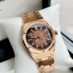 ĐỒNG HỒ NAM I&W Carnival 711G Mặt Nâu - Viền Vàng  Trơn - Dây Thép Gold - Automatic - Kính Sapphire — ảnh 10