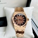 ĐỒNG HỒ NAM I&W Carnival 711G Mặt Nâu - Viền Vàng  Trơn - Dây Thép Gold - Automatic - Kính Sapphire — ảnh 1
