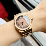 ĐỒNG HỒ NAM I&W Carnival 711G Mặt Nâu - Viền Vàng  Trơn - Dây Thép Gold - Automatic - Kính Sapphire — ảnh 9