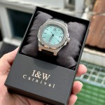 ĐỒNG HỒ NAM I&W Carnival 721G TIFFANY - Viền Bạc Trơn - Dây Da - Automatic - Kính Sapphire — ảnh 7