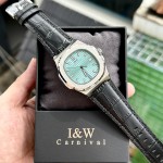 ĐỒNG HỒ NAM I&W Carnival 721G TIFFANY - Viền Bạc Trơn - Dây Da - Automatic - Kính Sapphire — ảnh 1