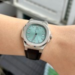 ĐỒNG HỒ NAM I&W Carnival 721G TIFFANY - Viền Bạc Trơn - Dây Da - Automatic - Kính Sapphire — ảnh 4