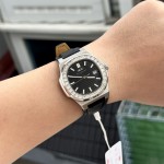 ĐỒNG HỒ NAM I&W CARNIVAL NAUTILUS 8108G- Viền Đá - Dây Da - Automatic - Kính Sapphire — ảnh 2