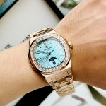 ĐỒNG HỒ NAM Carnival Aquanus 8110G - Mặt TIFFANY- Viền Vàng Đá - Dây Thép - Automatic - Kính Sapphire — ảnh 5
