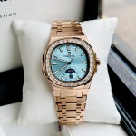 ĐỒNG HỒ NAM Carnival Aquanus 8110G - Mặt TIFFANY- Viền Vàng Đá - Dây Thép - Automatic - Kính Sapphire — ảnh 6