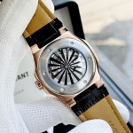 ĐỒNG HỒ NAM I&W Carnival 721G Gold - Viền Gold Trơn - Dây Da - Automatic - Kính Sapphire — ảnh 4