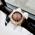 ĐỒNG HỒ NAM I&W Carnival 721G Gold - Viền Gold Trơn - Dây Da - Automatic - Kính Sapphire — ảnh 5