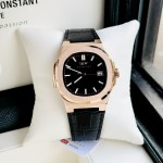 ĐỒNG HỒ NAM I&W Carnival 721G Black - Viền Gold Trơn - Dây Da - Automatic - Kính Sapphire — ảnh 9