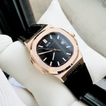 ĐỒNG HỒ NAM I&W Carnival 721G Black - Viền Gold Trơn - Dây Da - Automatic - Kính Sapphire — ảnh 10