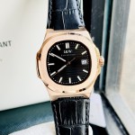 ĐỒNG HỒ NAM I&W Carnival 721G Black - Viền Gold Trơn - Dây Da - Automatic - Kính Sapphire — ảnh 11