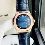 ĐỒNG HỒ NAM I&W Carnival 721G Blue - Viền Gold Trơn - Dây Da - Automatic - Kính Sapphire — ảnh 9