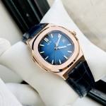ĐỒNG HỒ NAM I&W Carnival 721G Blue - Viền Gold Trơn - Dây Da - Automatic - Kính Sapphire — ảnh 2